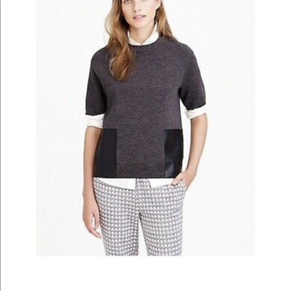 J.Crew wool sweater with Leather pockets - Picture 3 of 3